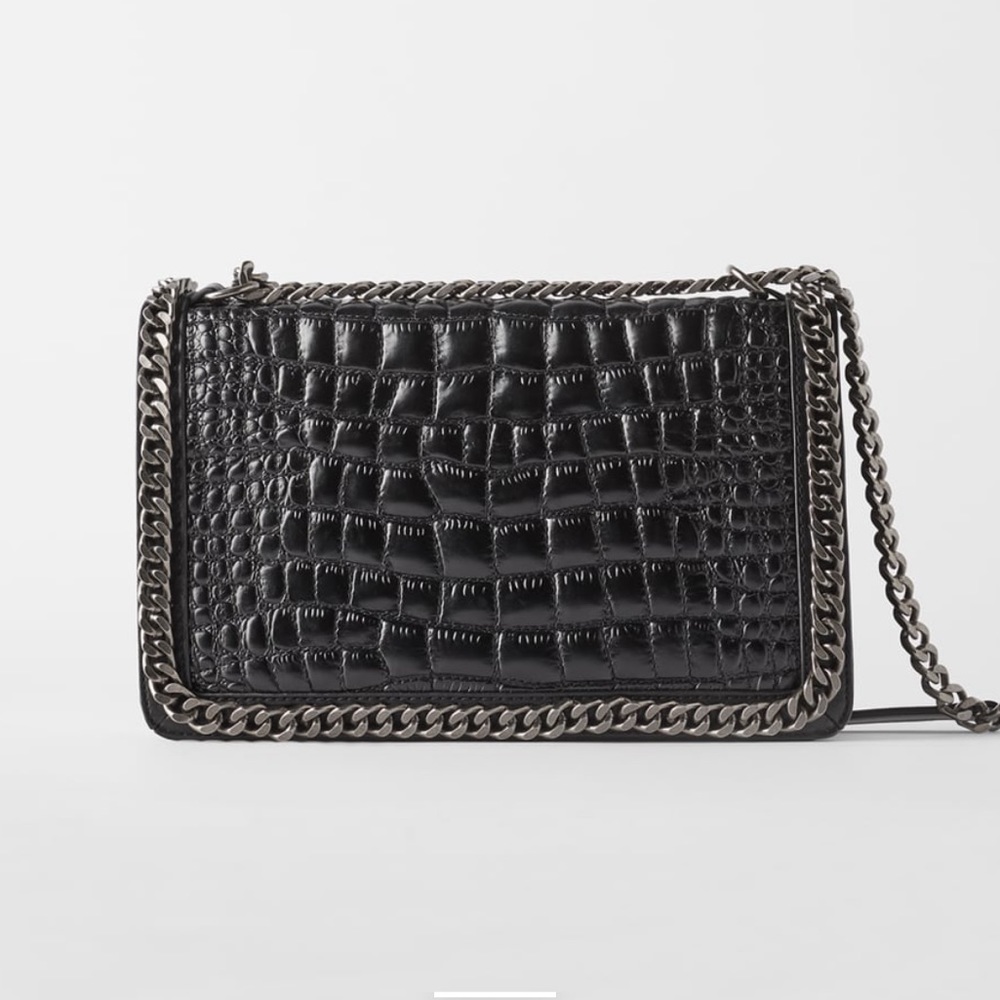 Zara Black Bag with Silver Chain
